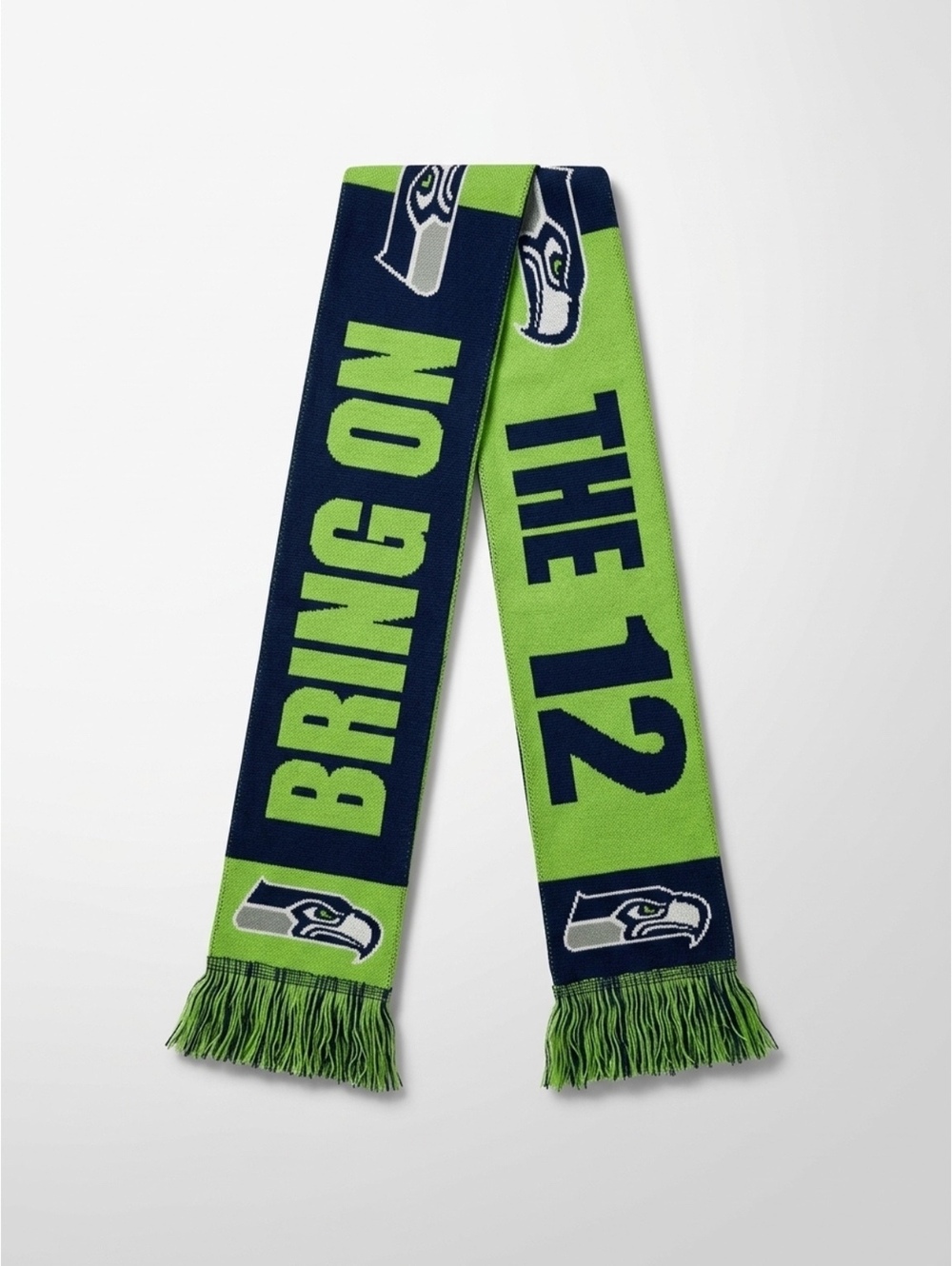 Seattle Seahawks Bring On The 12 Knit Scarf with Fringe